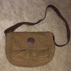 Men’s Lightly Used Dark Khaki and Brown Satchel💼